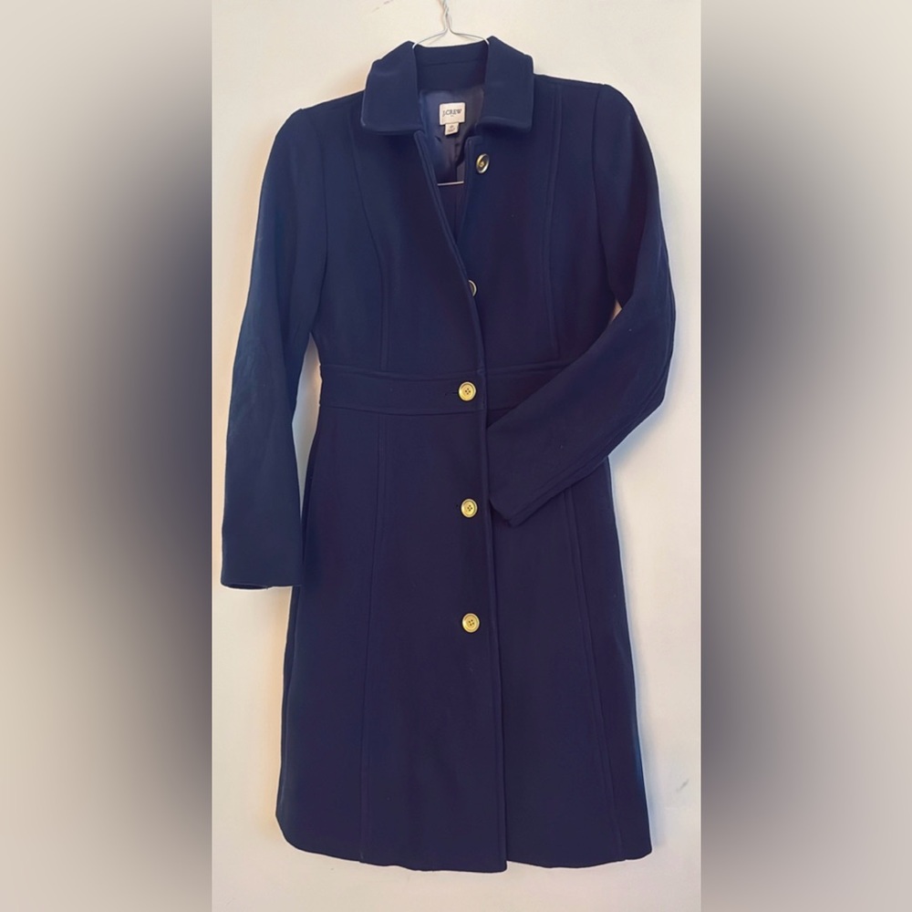 J. Crew Midnight Blue Wool Coat - Picture 3 of 5